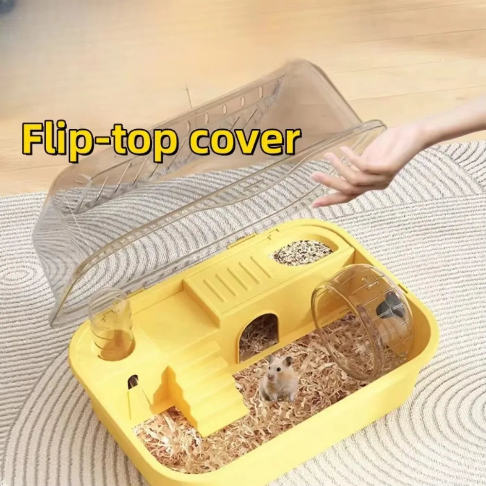 Portable Hamster Travel Cage – All-in-One with Wheel, Water Bottle & Food Bowl