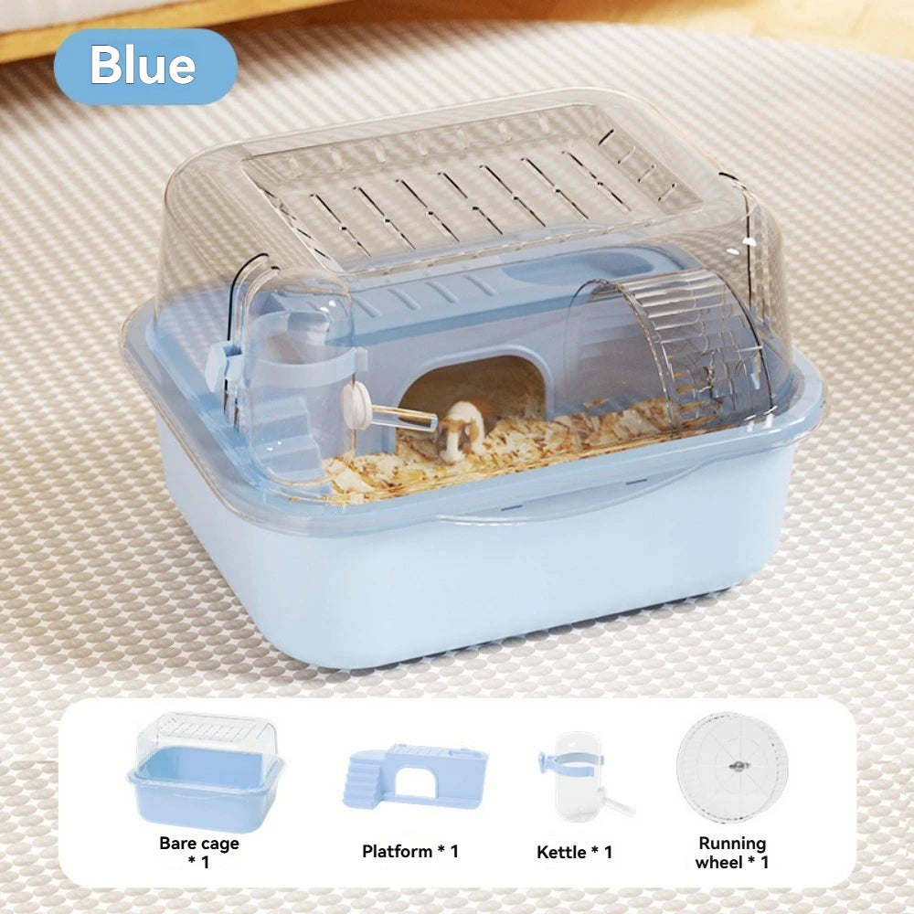 Portable Hamster Travel Cage – All-in-One with Wheel, Water Bottle & Food Bowl