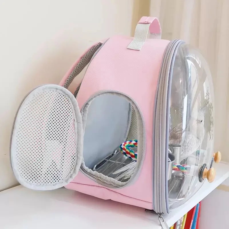 Bird Backpack Bird Carrier Travel Bag for Birds ParrotS Small Pet Acrylic Bubble Portable Bird Cage Outdoor Travel Hiking