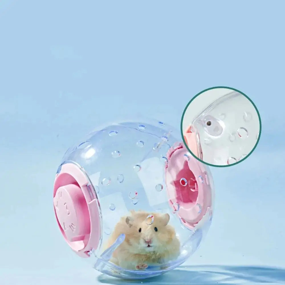 Hamster Exercise Ball – Transparent Running Ball with Traction Rope (14cm / 18cm)