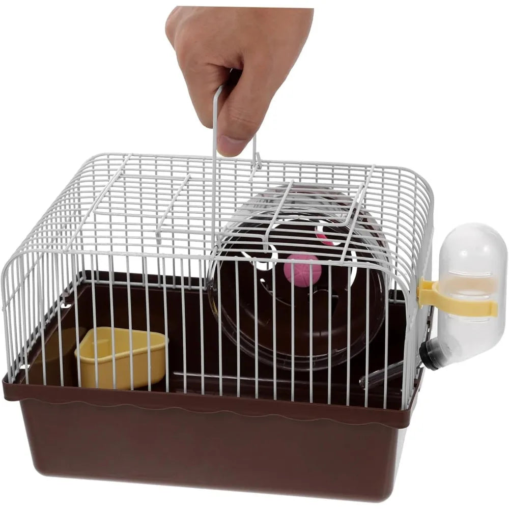 Portable Hamster Travel Cage – All-in-One with Wheel, Water Bottle & Food Bowl