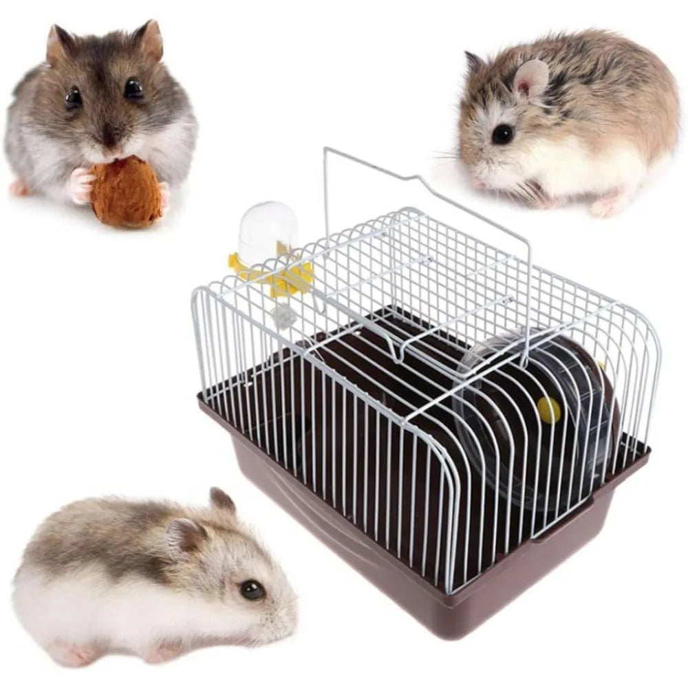 Portable Hamster Travel Cage – All-in-One with Wheel, Water Bottle & Food Bowl
