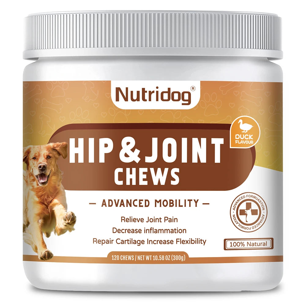 Dog Supplement Soft Chews – Anti-Allergy, Hip Joint, Calming & Probiotic (120 Chews)