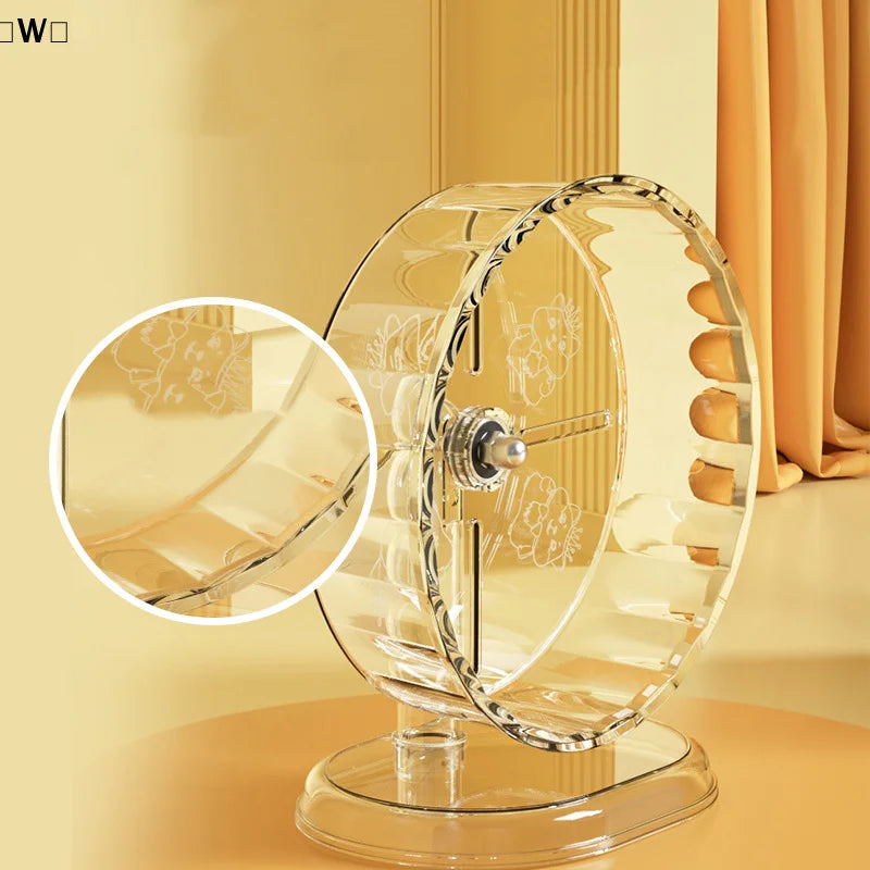 〔W〕Hamster Exercise Wheel Acrylic Transparent with Stand Prevent Slip Easy Clean for Hamster Cage Versatile〔Winter1〕