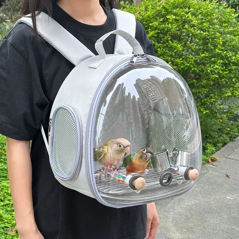 Bird Backpack Bird Carrier Travel Bag for Birds ParrotS Small Pet Acrylic Bubble Portable Bird Cage Outdoor Travel Hiking