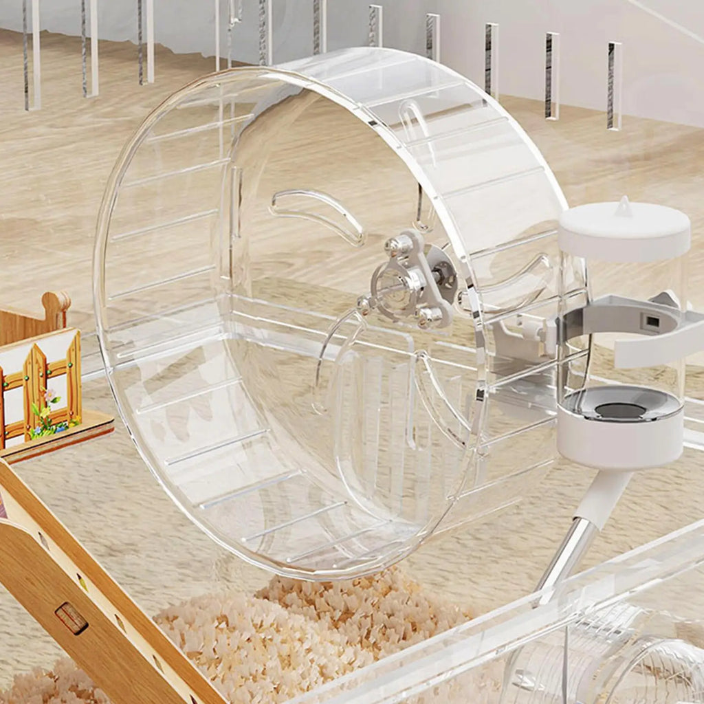 2-Layer Clear Acrylic Hamster Cage – Indoor & Outdoor Habitat with Observation View