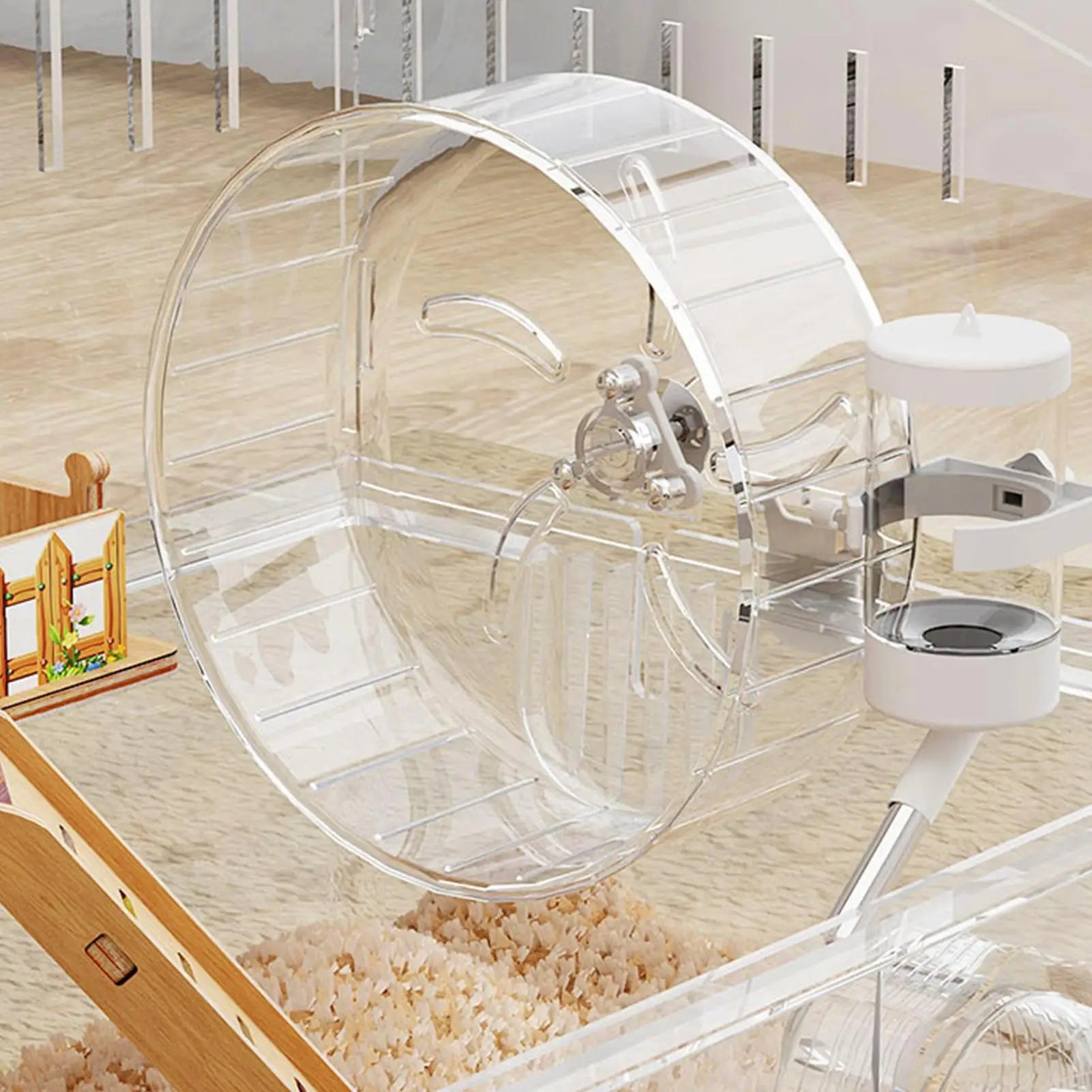 2-Layer Clear Acrylic Hamster Cage – Indoor & Outdoor Habitat with Observation View