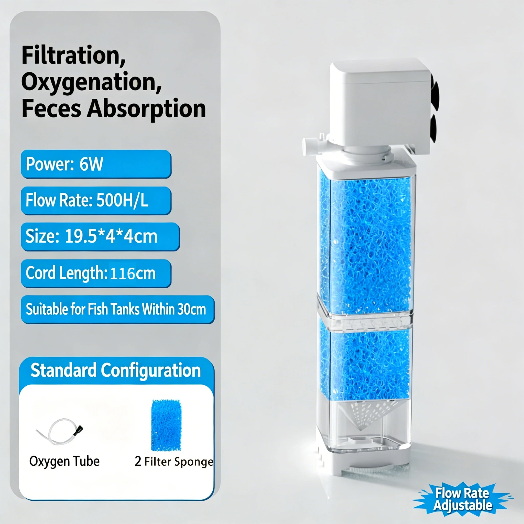 Aquarium Filter Pump Fish Tank Submersible Silent Air Oxygen Aerator Internal Water Pump Aquarium Air Pump Wave Maker 220v