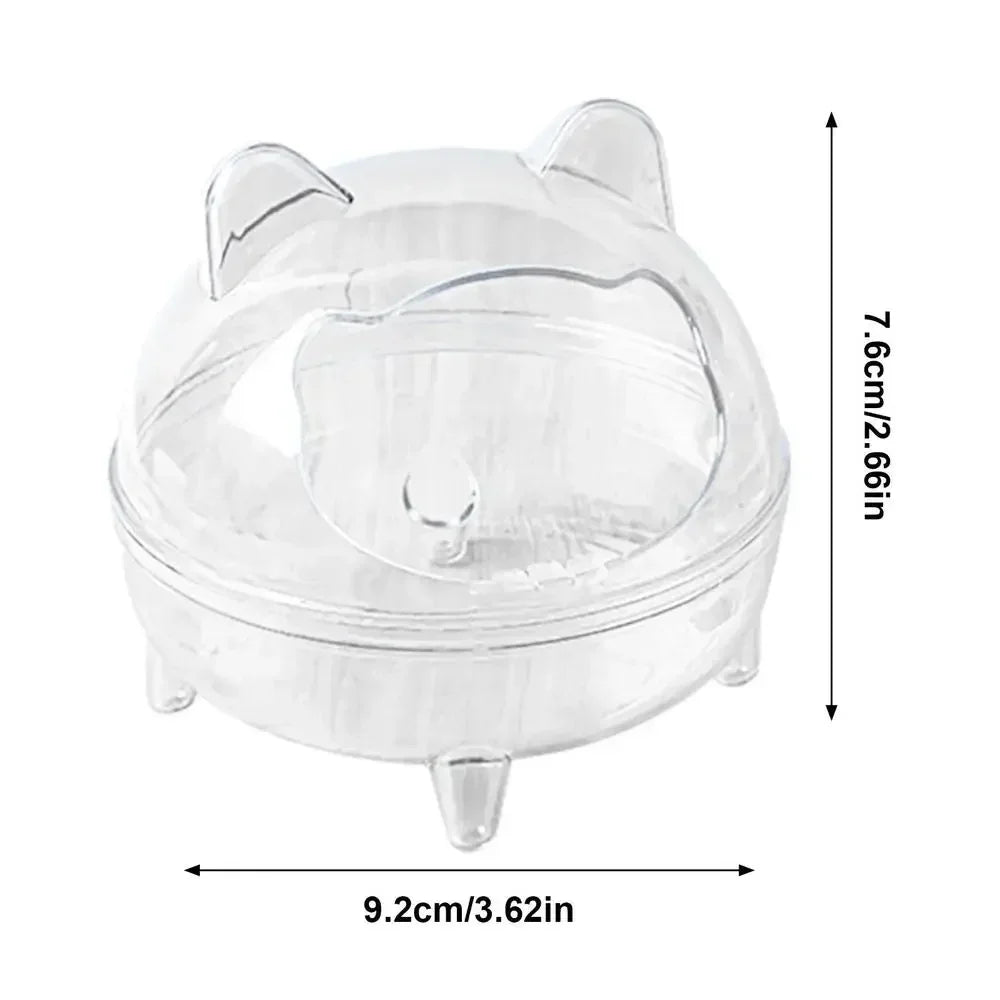 Hamster Sand Bath Container – Fully Transparent Anti-Spill Bathroom for Small Pets