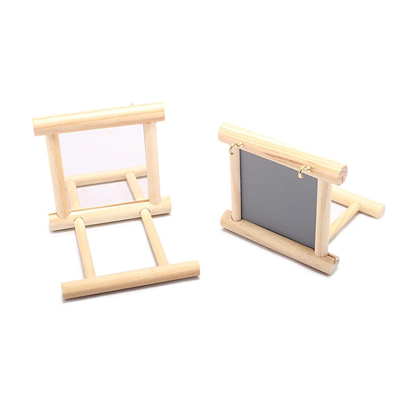 Bird Mirror Wooden Interactive Play Toy With Perch For Small Parrot Budgies Parakeet Cockatiel Conure Lovebird Cage Accessories