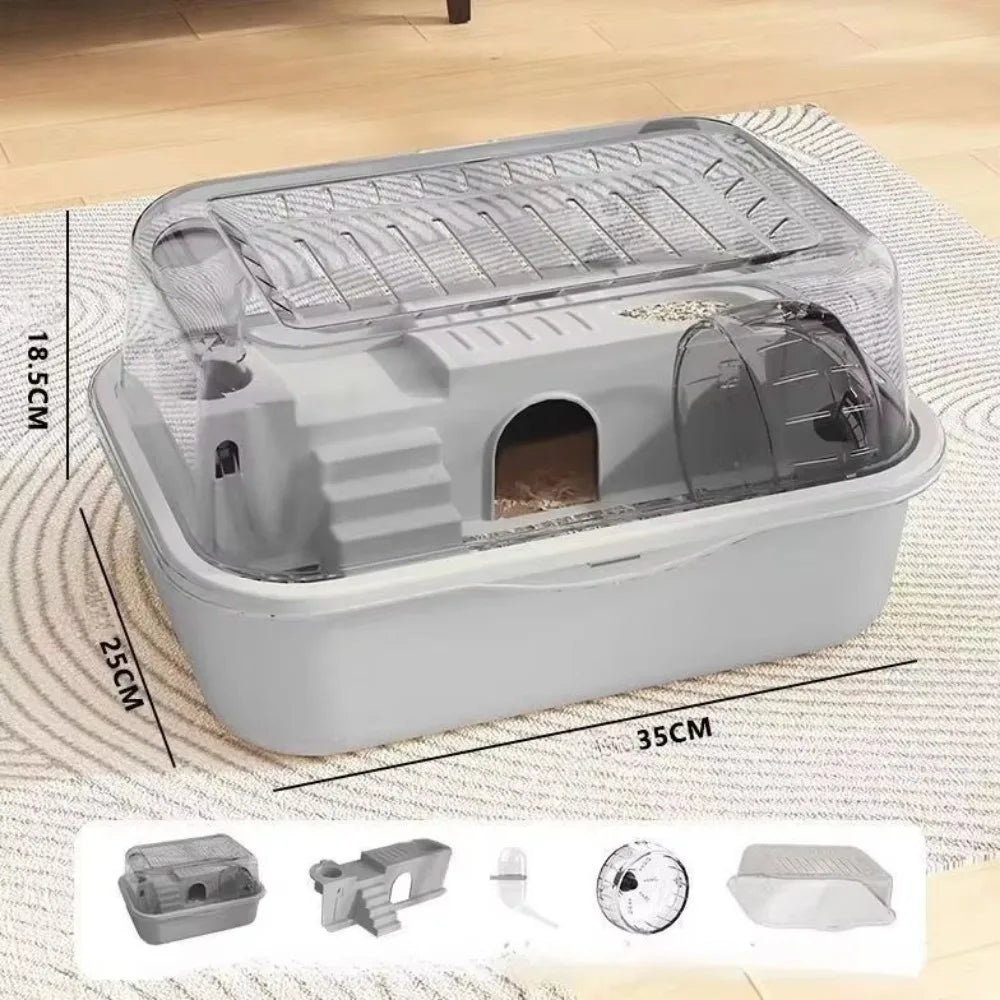 Portable Hamster Travel Cage – All-in-One with Wheel, Water Bottle & Food Bowl