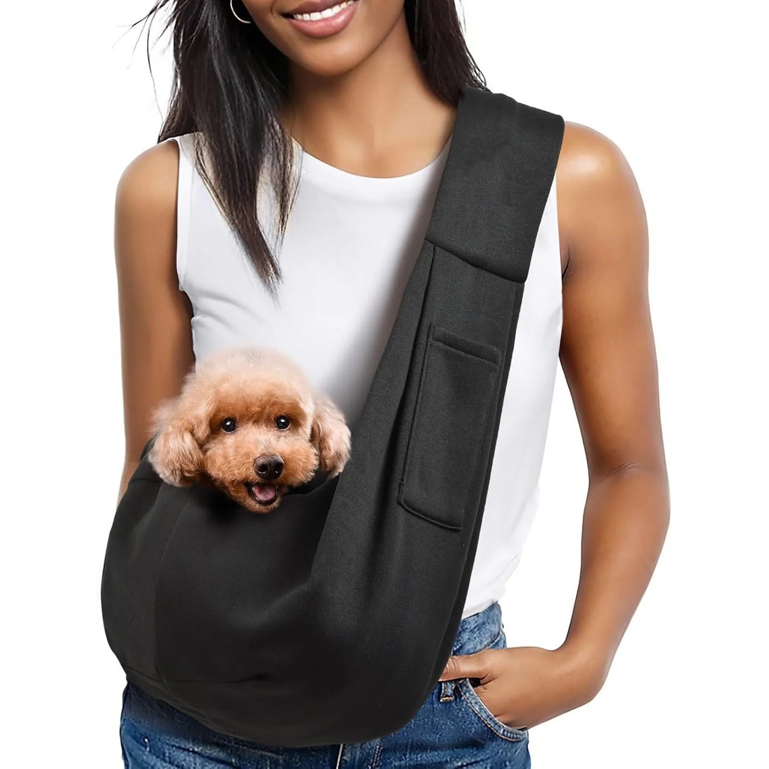 Dog Carrier Sling - Hand-Free Dog Carriers for Small Dogs and Cats, Puppy Sling Carrier, Travel Safety Harness,Puppy Essentials