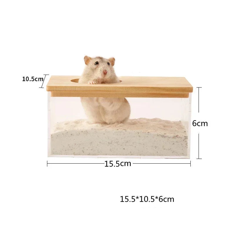Hamster Sand Bath House – Anti-Spill Bathing Box for Small Pets