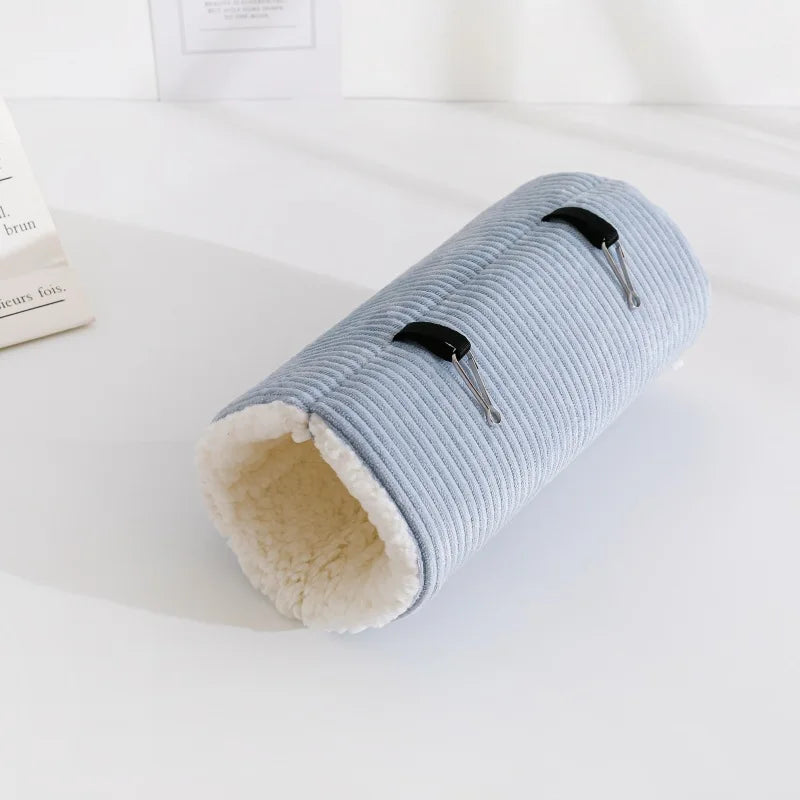 Hamster Plush Tunnel Hammock – Warm Cozy Nest for Small Animals