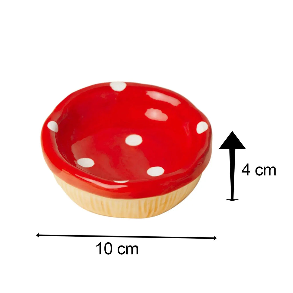 Ceramic Mushroom Hamster House – Hideout Cave & Food Bowl for Small Pets