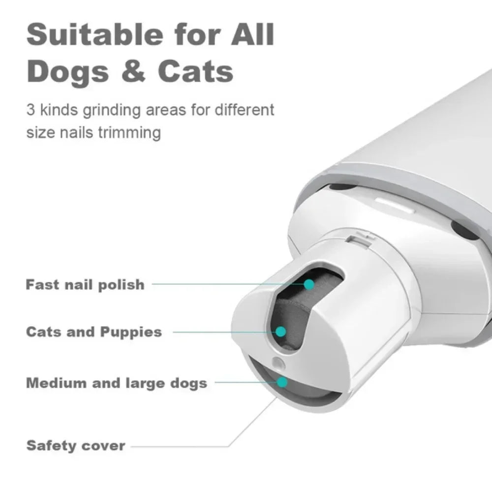 Electric Pet Nail Clipper Cats Dogs Trimmer Grooming Tool Sharpener Care Quiet Safe Painless Easy Use Pets Claw Clippers
