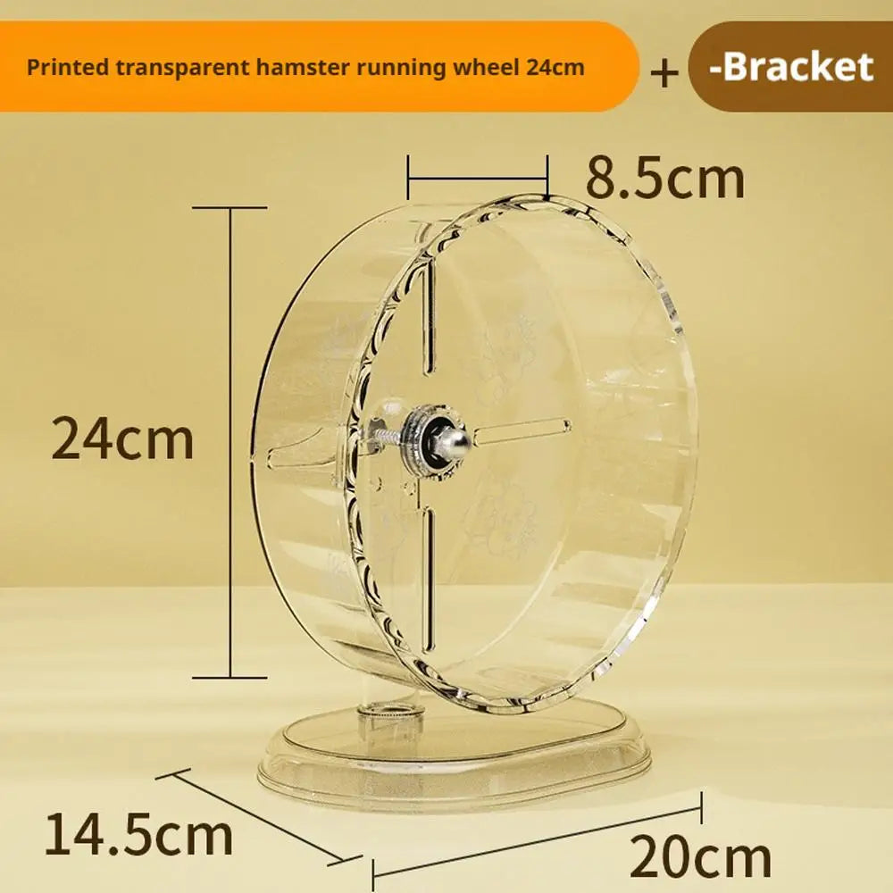 Hamster Silent Running Wheel – Transparent Exercise Toy Easy to Clean (18/21/24 cm)