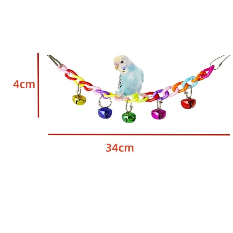 Bird and Parrot Toys Swing BirdCage Decoration Mirror Staircase Wind ChimesBird Accessories Toys for Birds juguetes para pájaros