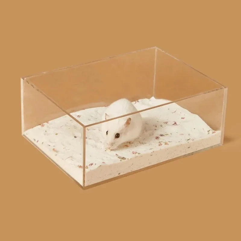 Hamster Sand Bath House – Anti-Spill Bathing Box for Small Pets