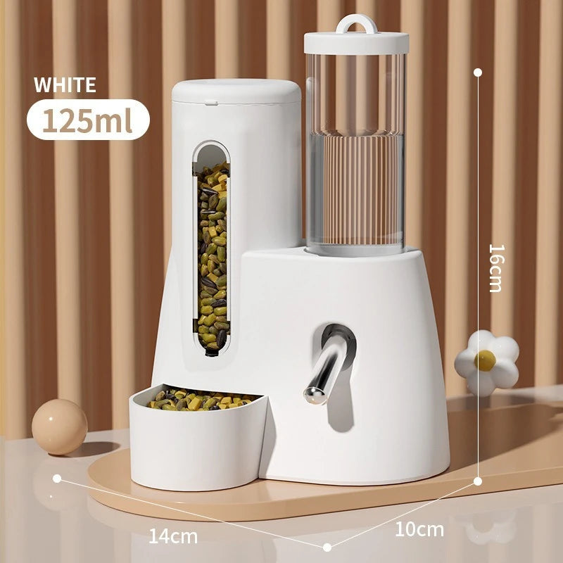 Hamster 2-in-1 Water & Food Dispenser – Automatic Drinking Bottle with Food Bowl