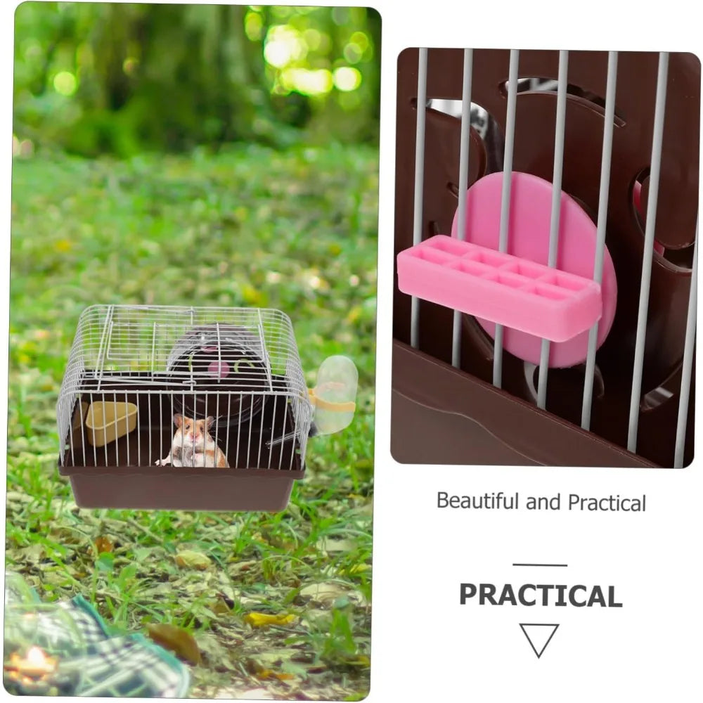 Portable Hamster Travel Cage – All-in-One with Wheel, Water Bottle & Food Bowl