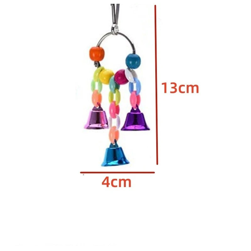 Bird and Parrot Toys Swing BirdCage Decoration Mirror Staircase Wind ChimesBird Accessories Toys for Birds juguetes para pájaros