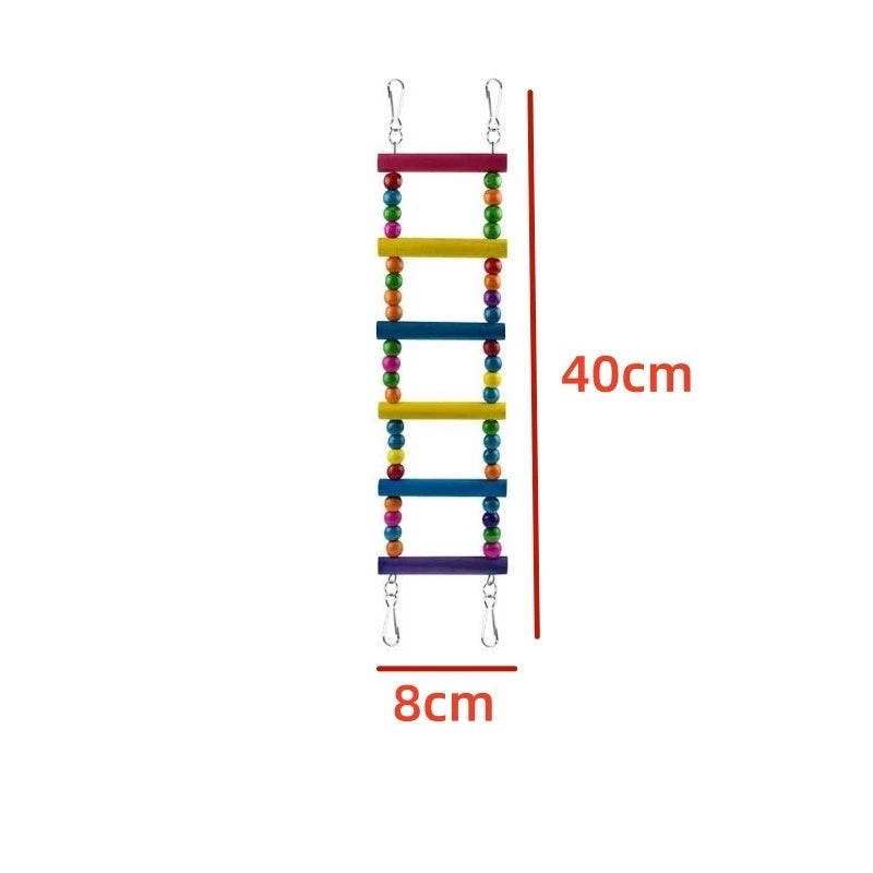 Bird and Parrot Toys Swing BirdCage Decoration Mirror Staircase Wind ChimesBird Accessories Toys for Birds juguetes para pájaros