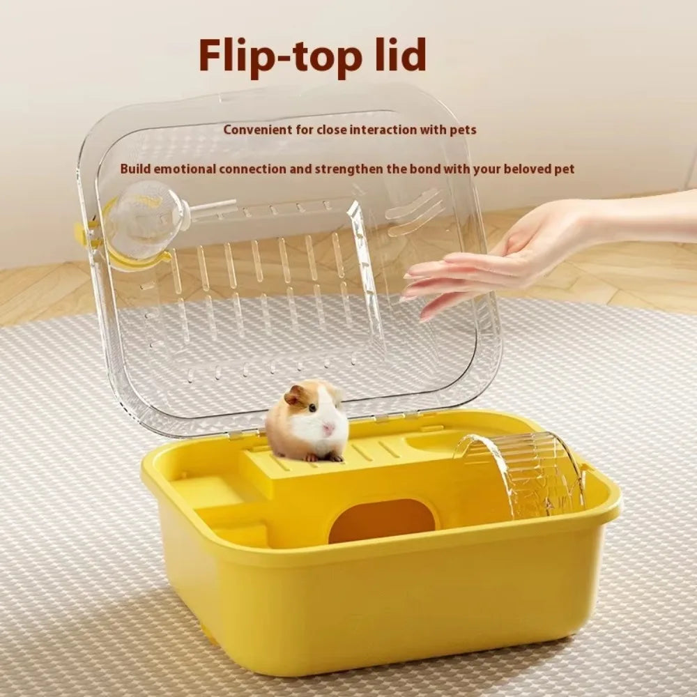 Portable Hamster Travel Cage – All-in-One with Wheel, Water Bottle & Food Bowl
