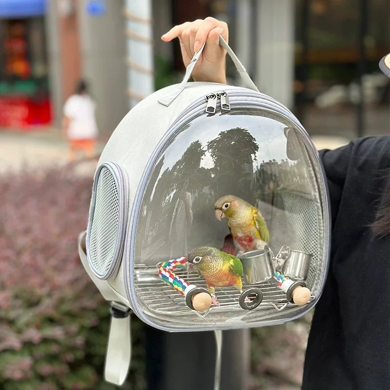 Bird Backpack Bird Carrier Travel Bag for Birds ParrotS Small Pet Acrylic Bubble Portable Bird Cage Outdoor Travel Hiking