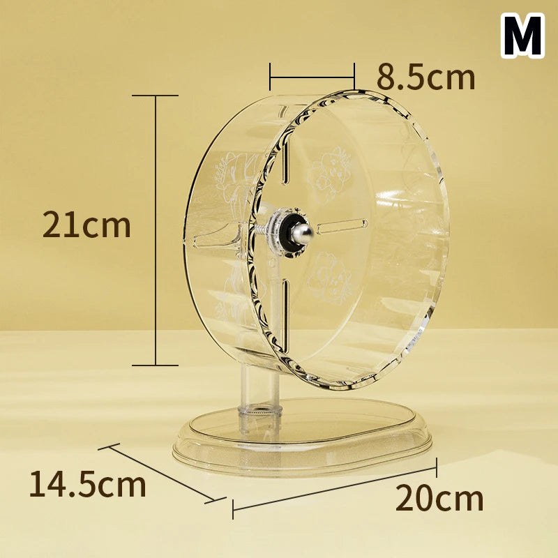 〔W〕Hamster Exercise Wheel Acrylic Transparent with Stand Prevent Slip Easy Clean for Hamster Cage Versatile〔Winter1〕