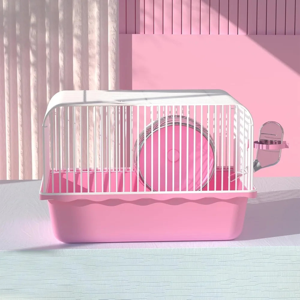 Portable Hamster Travel Cage – All-in-One with Wheel, Water Bottle & Food Bowl