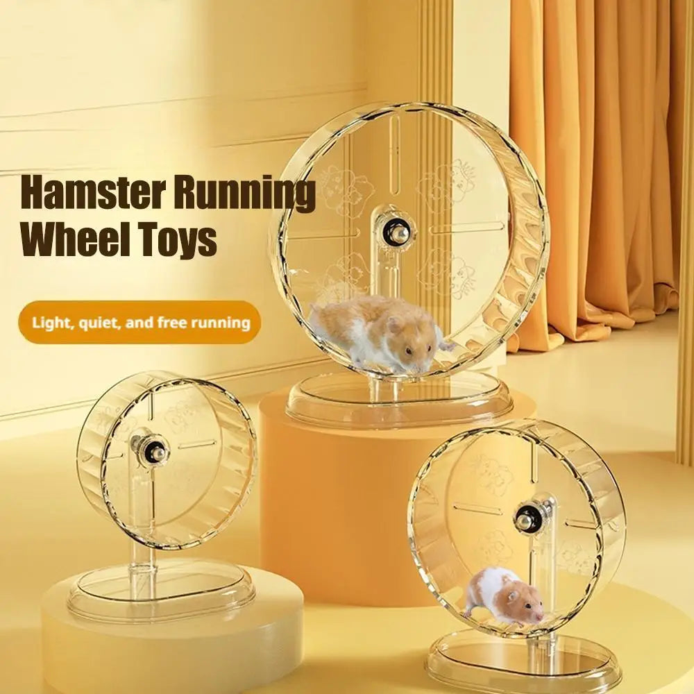 Hamster Silent Running Wheel – Transparent Exercise Toy Easy to Clean (18/21/24 cm)