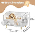 2-Layer Clear Acrylic Hamster Cage – Indoor & Outdoor Habitat with Observation View