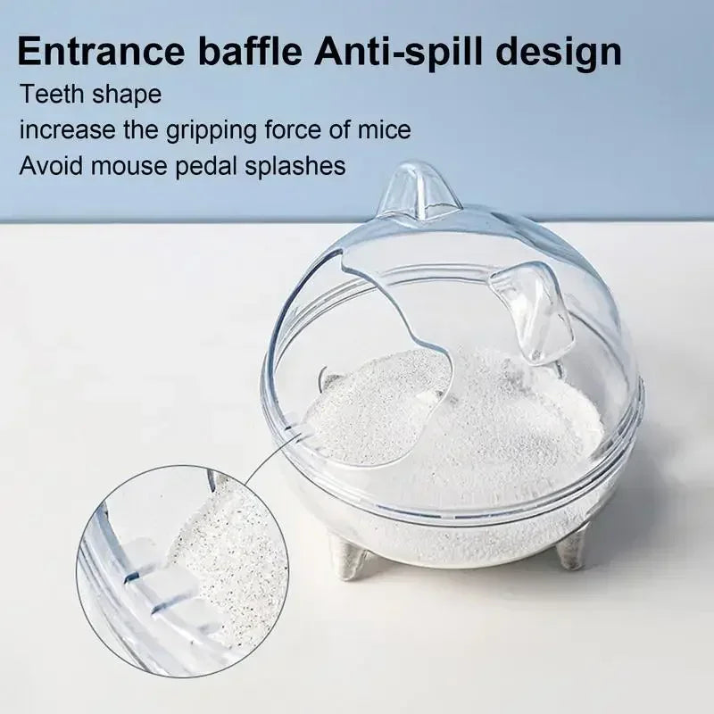 Hamster Sand Bath Container – Fully Transparent Anti-Spill Bathroom for Small Pets