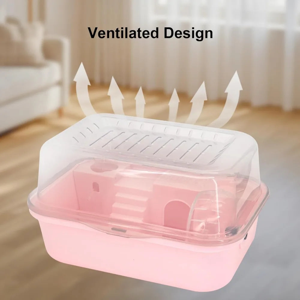 Portable Hamster Travel Cage – All-in-One with Wheel, Water Bottle & Food Bowl