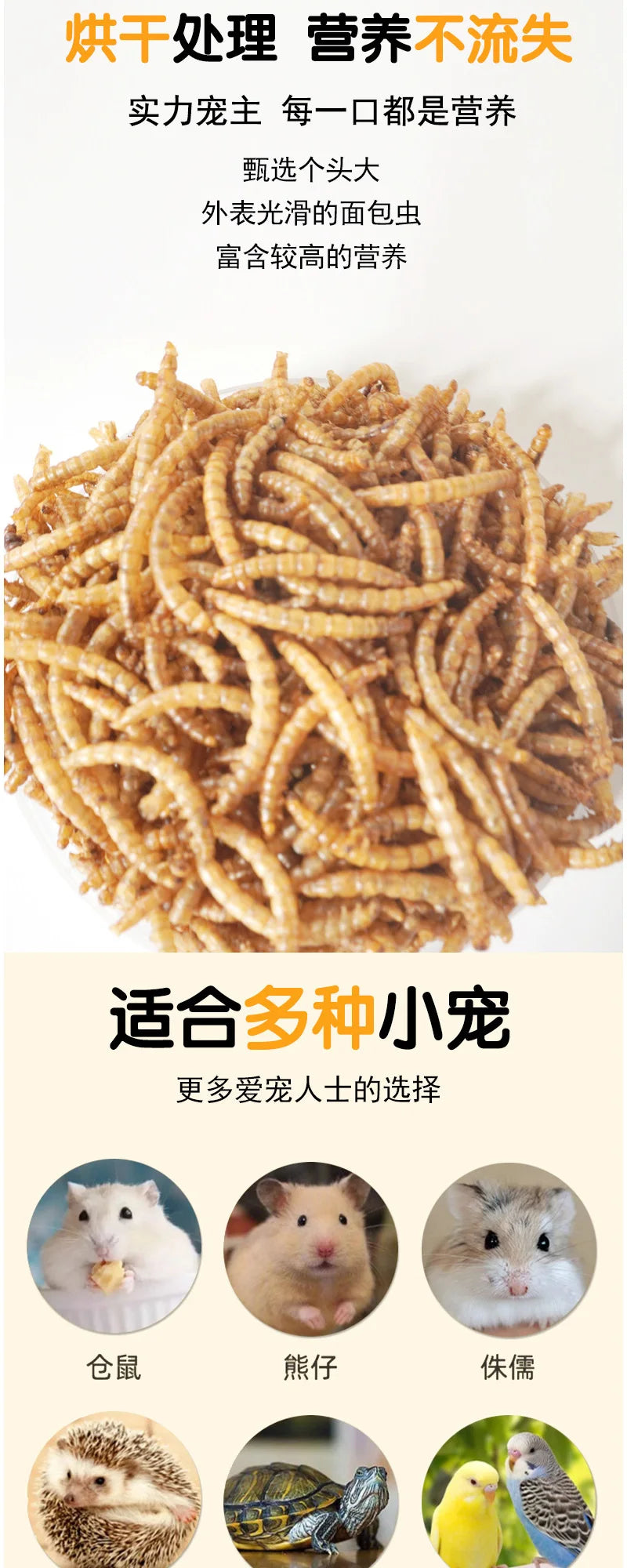 Hamster Food Snacks Birds Hedgehog Guinea Pig Pet Nutrition Feed Food Dried Bread worms