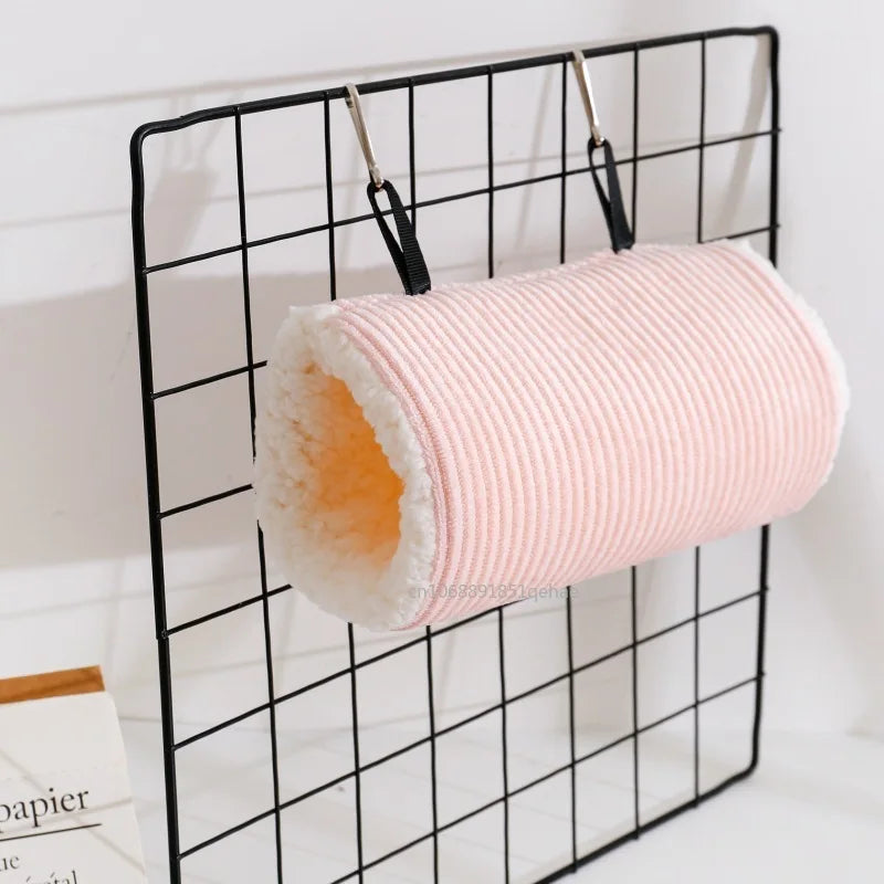 Hamster Plush Tunnel Hammock – Warm Cozy Nest for Small Animals